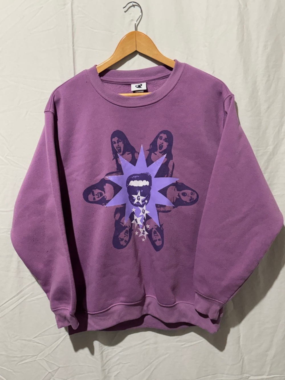 Olivia Rodrigo Purple Graphic Crewneck Sweatshirt Sour Era Y2K Aesthetic Size M